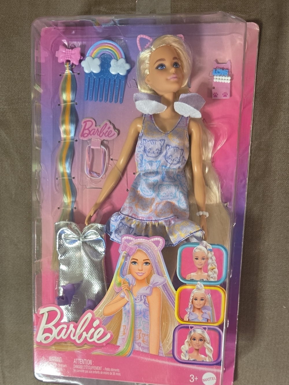 BARBIE Fun & Fancy Doll & Accessories Dresses Shoes Hairpiece New In Box!